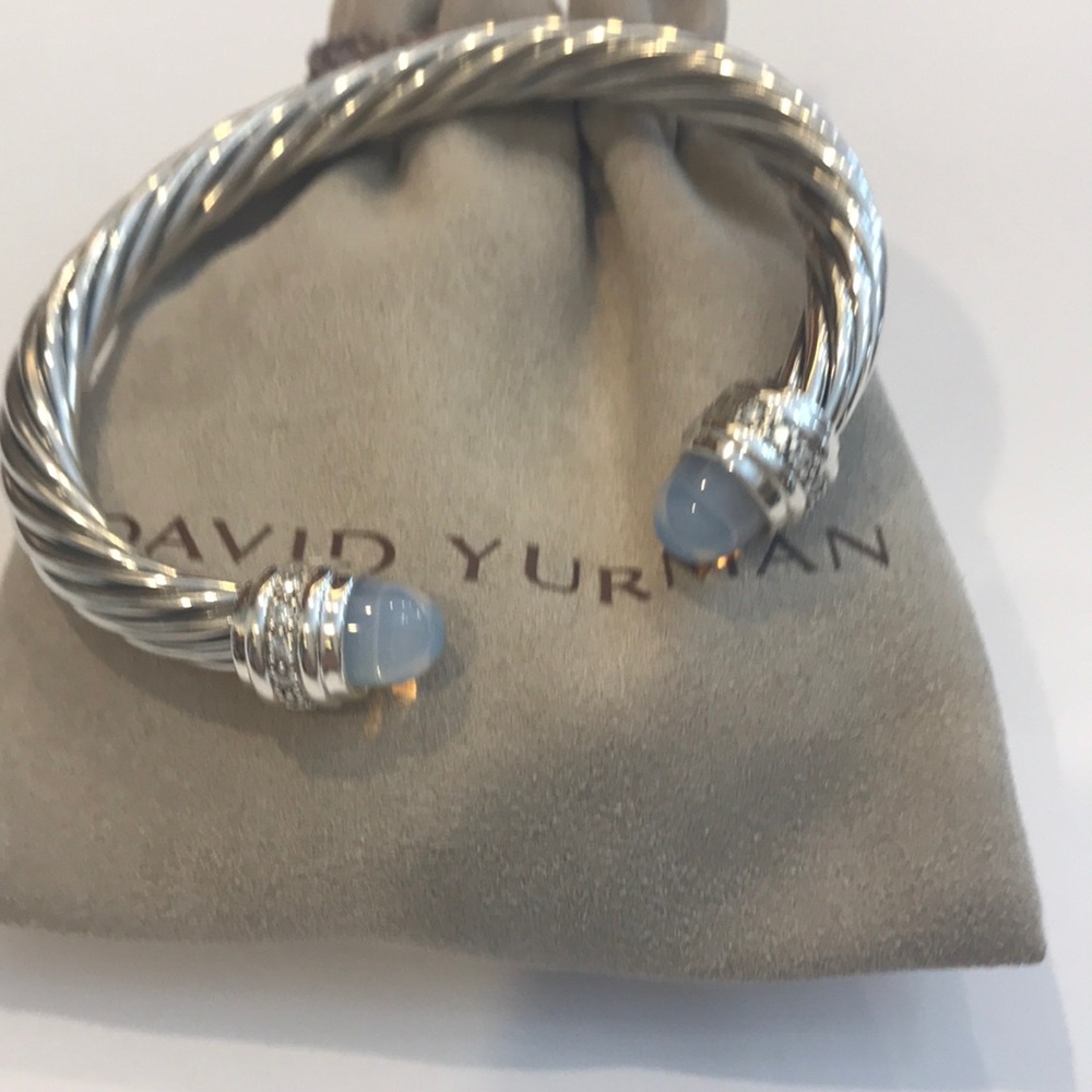 ♥️♥️SOLD♥️♥️DAVID YURMAN 7mm Moonstone & Diamond - Picture 1 of 13